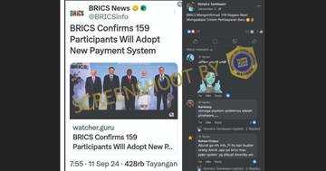 [HOAX] 159 Negara akan Adopsi Sistem Pembayaran BRICS