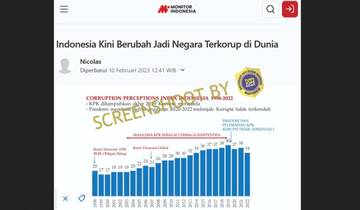 [HOAX] Tingkat Korupsi Indonesia Paling Tinggi di Dunia