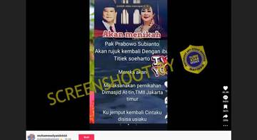 [HOAX] Informasi Pernikahan Presiden Prabowo di Masjid At-Tin