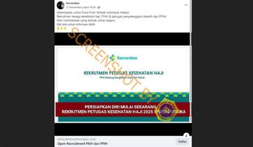 [HOAX] Tautan Rekrutmen Petugas Kesehatan Haji