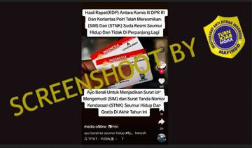 [HOAX] DPR RI dan Polri Resmikan SIM STNK Seumur Hidup