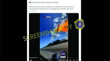 [HOAX] Pesawat Jatuh saat Bantu Padamkan Kebakaran Los Angeles