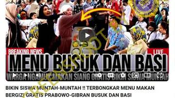 [HOAX] Menu Makan Siang Gratis Bikin Siswa Muntah