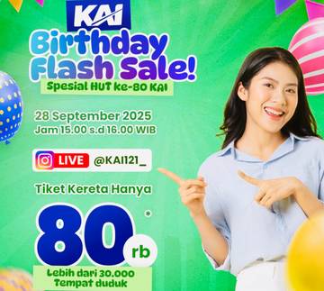 Promo Kereta Api HUT Ke-80 Dapatkan Diskonnya