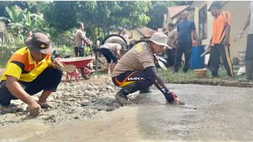 Perbaikan Jalan Polsek Ndona Tingkatkan Keselamatan Warga​