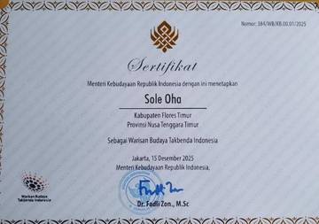 Sole Oha Resmi Jadi Warisan Budaya Negara