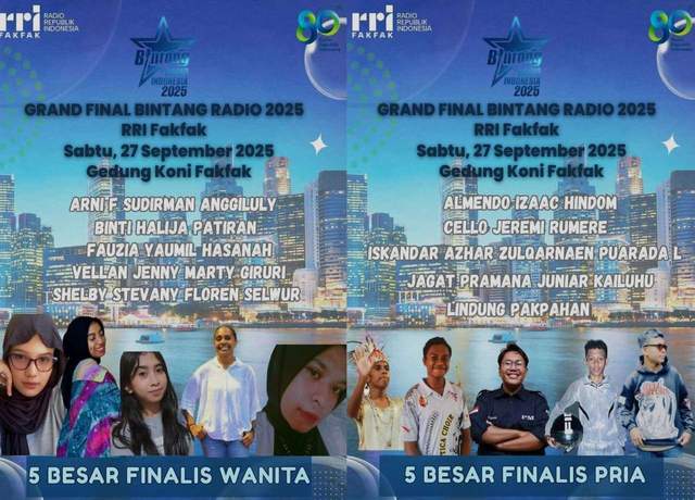 Sepuluh Finalis Bintang Radio Fakfak 2025 Terpilih