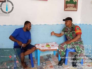 Silaturahmi Babinsa Koramil Fakfak Bersama Petani Wurkendik