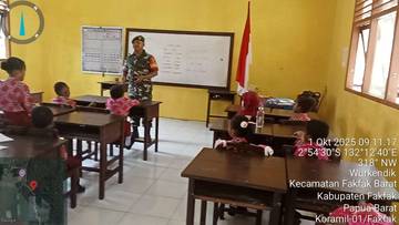 Babinsa Fakfak Gelar Wasbang Bersama Murid Wurkendik