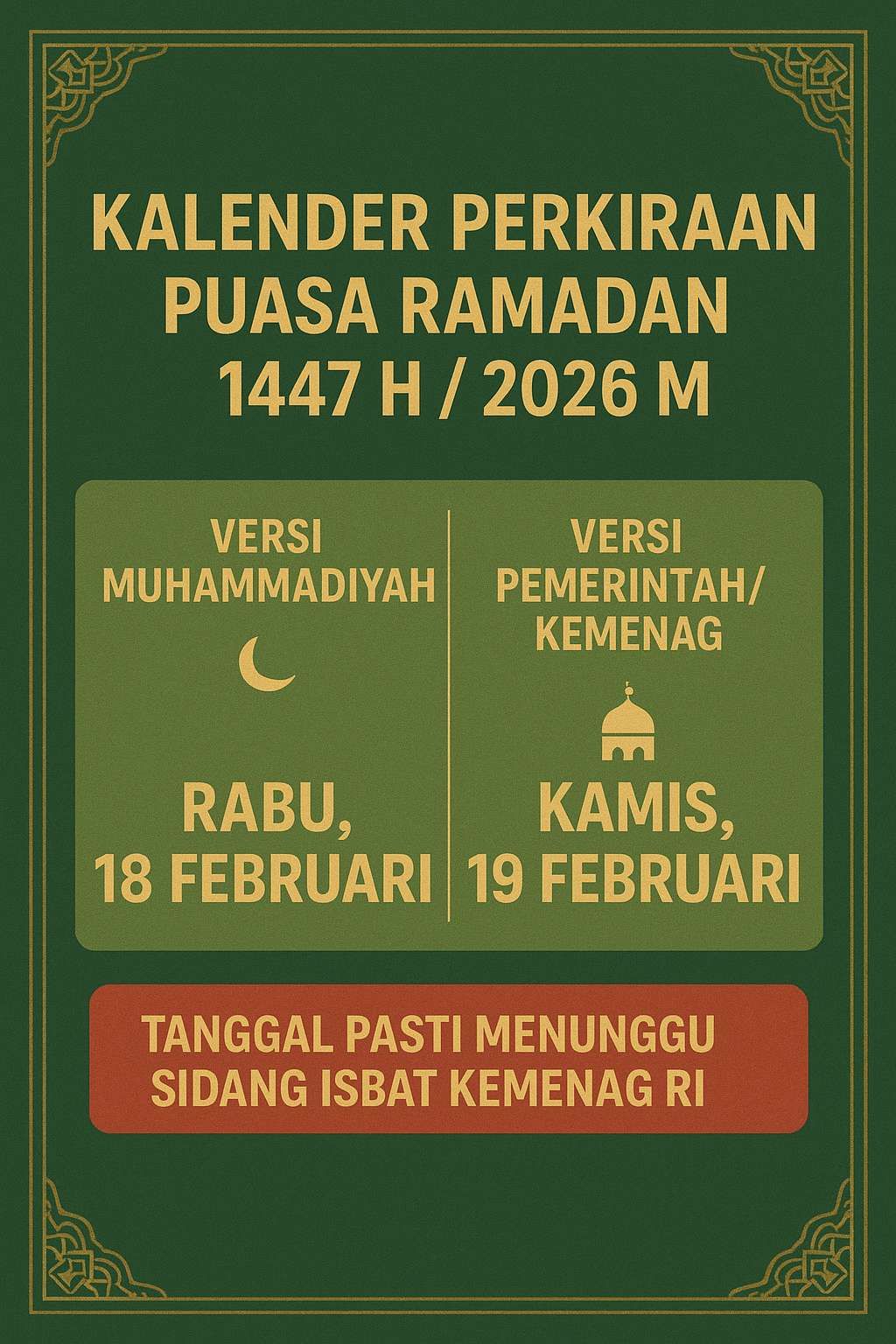 Kapan Puasa Ramadan 1447 Hijriah? Simak Jadwalnya