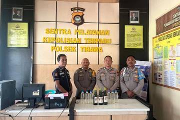 Polsek Tibawa Amankan Miras Jenis CTdan Pinaraci  