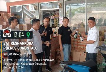 Polres Gorontalo Amankan 120 Botol Miras 