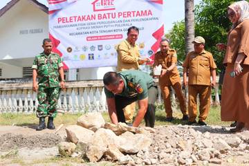 Pasi-Ter Kodim 1304/Gorontalo Hadiri Peletakan Batu Pertama Kopdes