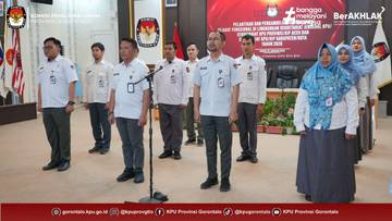 Pejabat Fungsional KPU Provinsi Gorontalo Dilantik