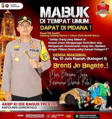 Polres Gorontalo Larang Masyarakat Mengonsumsi Alkohol