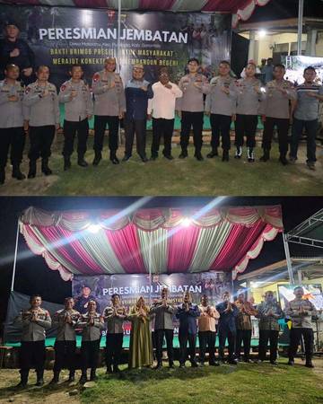 Dansat Brimob Polda Gorontalo Resmikan Jembatan Molalahu