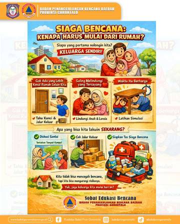 BPBD Provinsi Gorontalo Edukasi Bencana Mulai dari Rumah