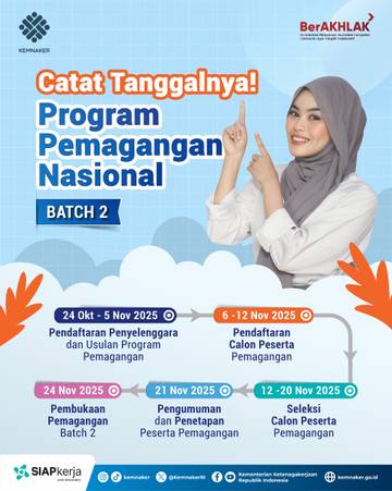 Kemnaker Buka Pendaftaran Program Magang Nasional Batch Dua