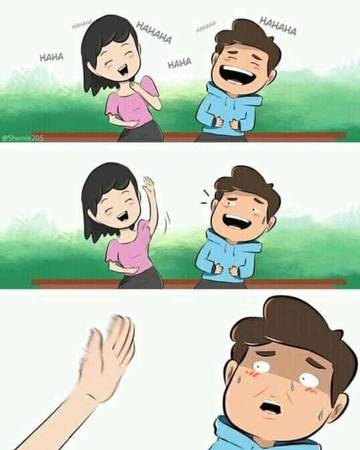 Kenapa cewek kalo tertawa suka mukul?