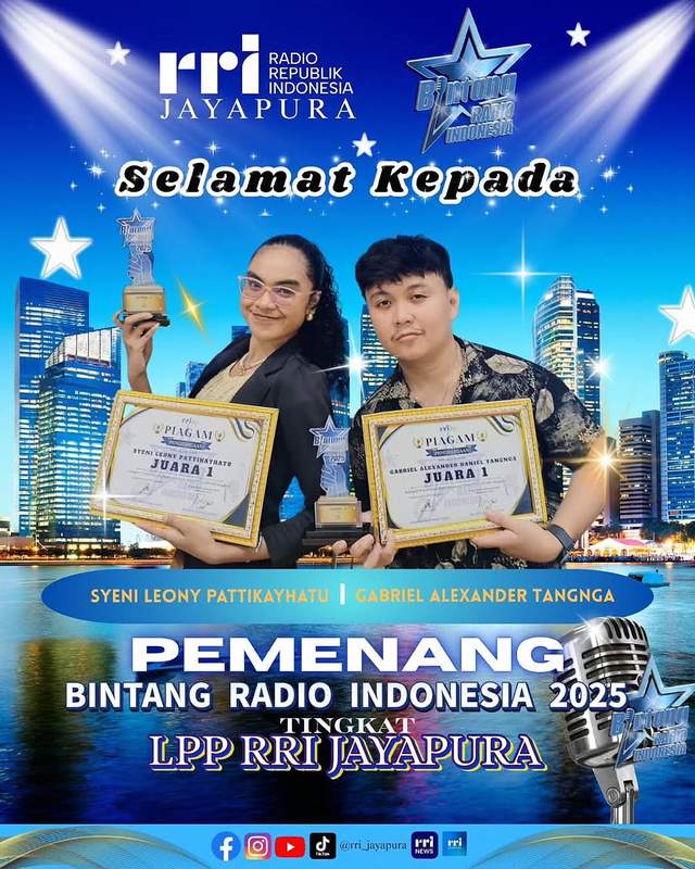 Pemenang Bintang Radio Indonesia 2025 Tingkat RRI Jayapura