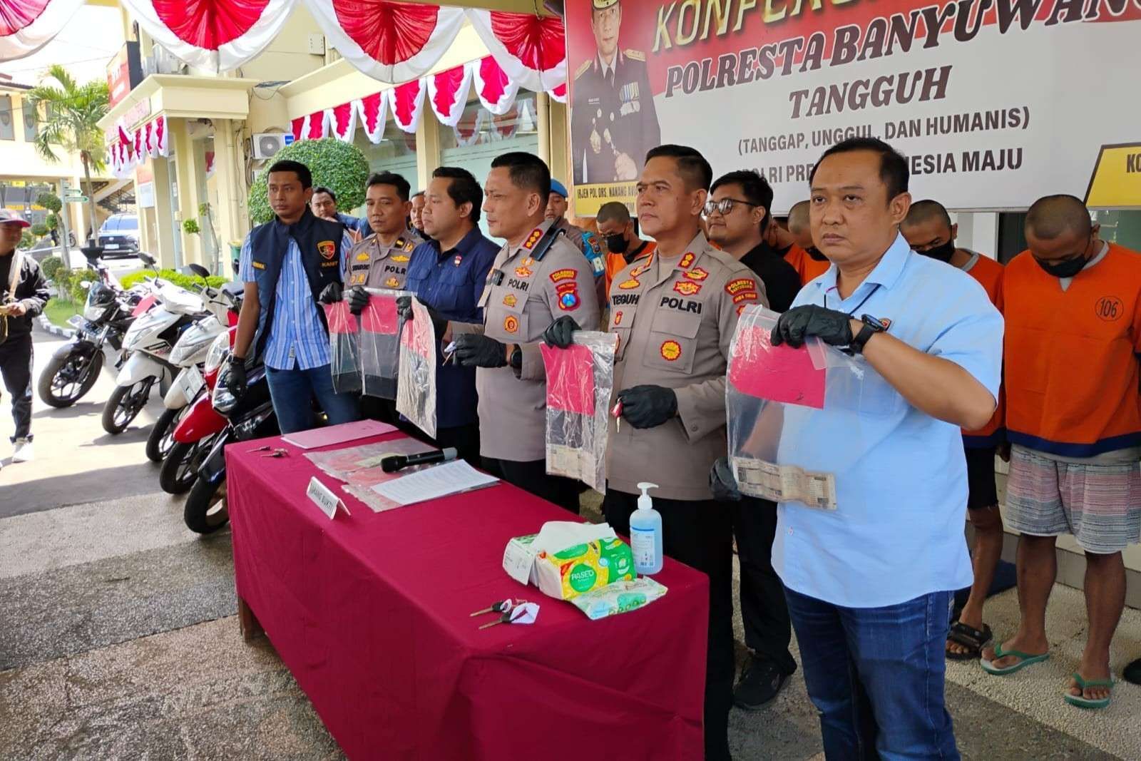 Polresta Banyuwangi Bongkar Komplotan Curanmor, Enam Tersangka Ditangkap