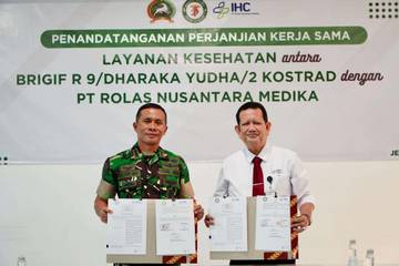 Klinik Pratama Denma Brigif R 9/9 dan PT Rolas Nusantara Medika Jalin Kerja Sama Pelayanan Kesehatan bagi Keluarga Prajurit TNI