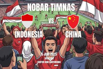 KONI Banyuwangi Nobar Dukung Timnas Tembus Piala Dunia