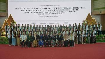 FK Universitas Jember Kukuhkan Puluhan Dokter Baru