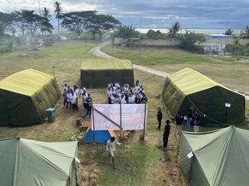 Pastor Aloysius Du'a Resmikan Camping Rohani di Kaimana