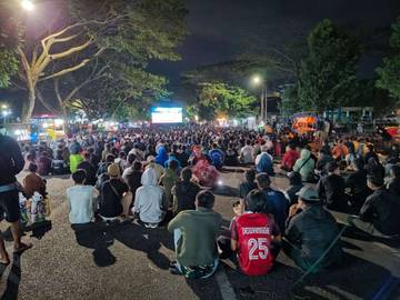 Timnas Indonesia U23 Kalah, Penonton Nobar Pulang Tertib