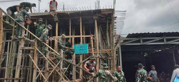 TNI Bangun Musala di Kediri, Progres 40 Persen
