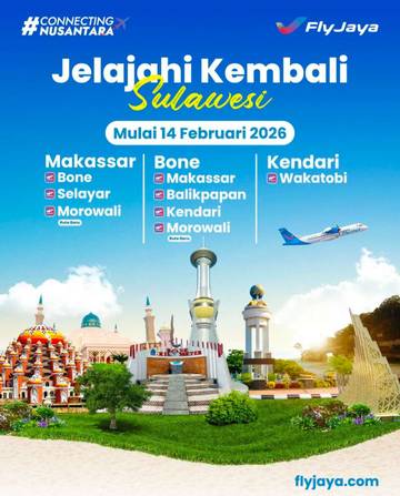Usai Maintenance, FlyJaya Kembali Jelajahi Sulawesi