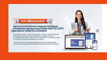 Toko Daring Bagian dari Lokapasar Pengadaan Barang/Jasa Pemerintah 