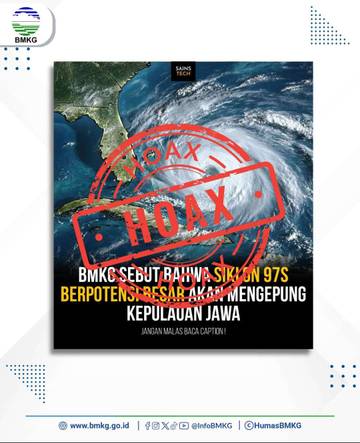 BMKG Tegaskan Hoaks Siklon 97S Kepung Jawa