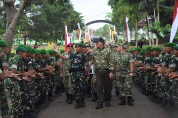 Menhan RI Tiba di Markas Yon TP 877/Biinmaffo