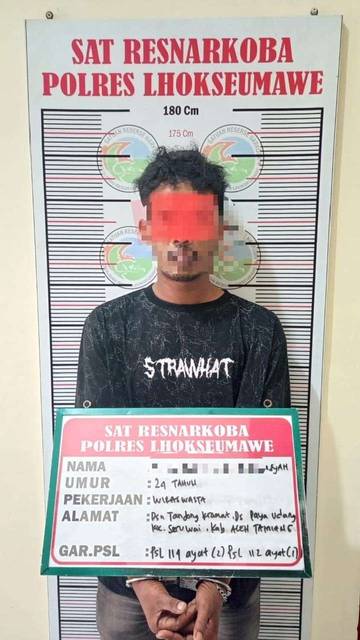 Satresnarkoba Polres Lhokseumawe Bekuk Kurir Sabu di SPBU Cunda
