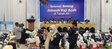 Kloter 7 Jemah Haji Aceh Tiba di Tanah 