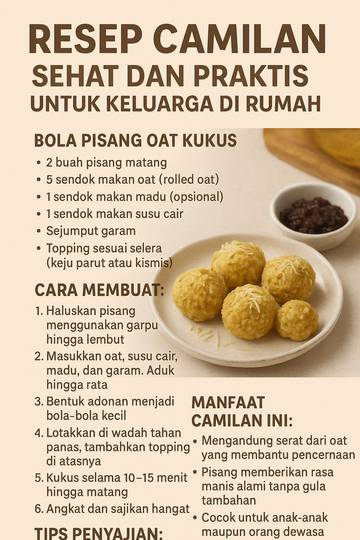 Resep Cemilan Bolu Pisang Oat Kukus