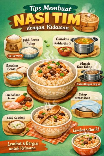 Tips Membuat Nasi Tim Lembut dengan Kukusan