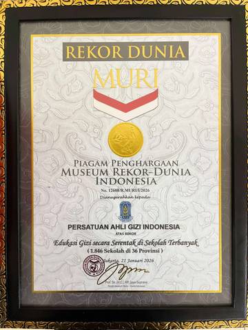 PERSAGI Raih Rekor MURI Edukasi Gizi Nasional.