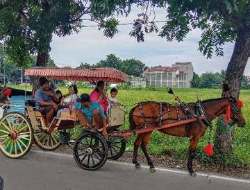 Andong, Transportasi Favorit bagi Anak-anak dan Orang Dewasa di Bunderan Serayu Kota Madiun