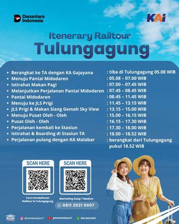RAMAIKAN! Program Rail Tour Jawa Timur Paket Wisata Kota Sejuta Pantai Tulungagung