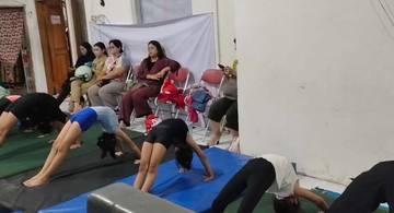 Puluhan Atlet Pemula Kota Madiun Latihan Senam 