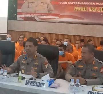 Perangi Narkoba, Polres Makassar Tangkap 107 Tersangka Selama Juni
