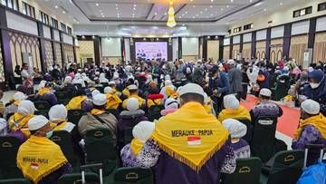  Jemaah Haji Kloter 29 Papua Tiba di Asrama Haji Sudiang