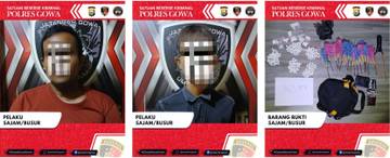 Jatanras Polres Gowa Amankan Pelaku Penyalahgunaan Senjata Tajam