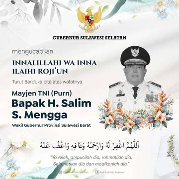 Gubernur Sulsel Sampaikan Duka Cita Atas Wafatnya Wagub Sulbar 
