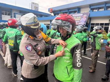 Satlantas Polrestabes Makassar Ikuti Apel Ojol Kamtibmas