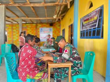 HUT ke-80 TNI, Pos Haumeniana Hadirkan Kesehatan Gratis 
