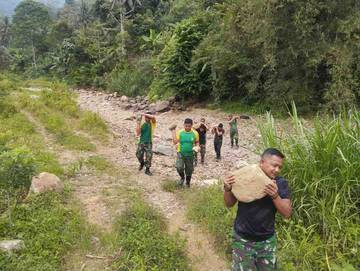 Satgas TMMD 126 Kebut Pemasangan Bronjong dan Pipanisasi